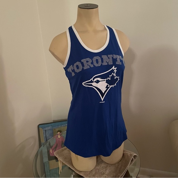 Authentic Toronto Blue Jays Dazzeled Logo Tank Top - Red - Picture 8 of 8